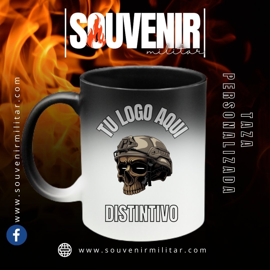 Taza color negro con efecto térmico 11 Oz. Diseños personalizados - souvenir militar - Laredox