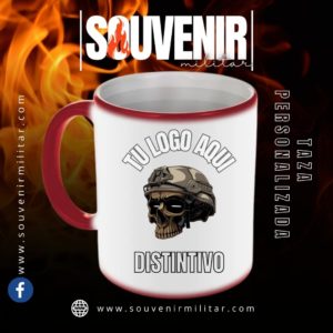 Taza color rojo con efecto térmico 11 Oz. Diseños personalizados - souvenir militar - laredox