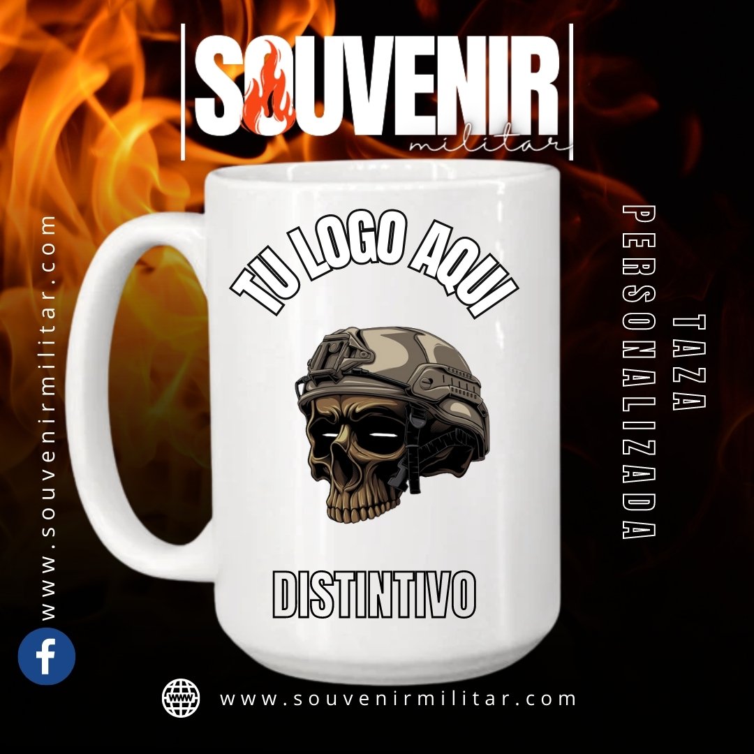 Taza color blanco de 15 Oz. Diseños personalizados - souvenir militar - laredox